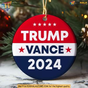 Trump Vance 2024 Christmas Ornament Patriotic Holiday Decor for Republicans 2