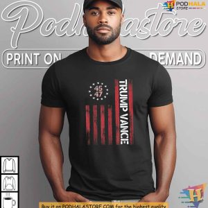 Trump Vance 2024 Shirt 45 47 American Flag Patriotic Pro Trump Apparel 4