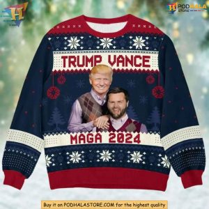 Trump Vance Ugly Sweater MAGA 2024 Donald Trump Christmas Gifts for Holidays 3