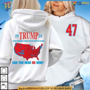 Trump Wins 2024 MAGA 45 47 Hoodie, Election Map, Republican Christmas Gift