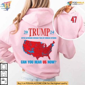 Trump Wins 2024 MAGA 45 47 Hoodie Election Map Republican Christmas Gift 2