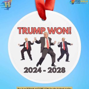 Trump Won 2024 2028 Ornament Funny Xmas Gift Ideas Donald Trump Holiday Decor 2