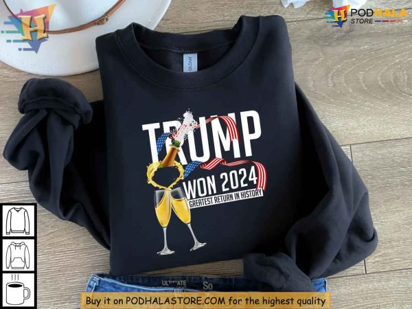 Trump Won Again Sweatshirt, Celebrating the Greatest Return in History 2024