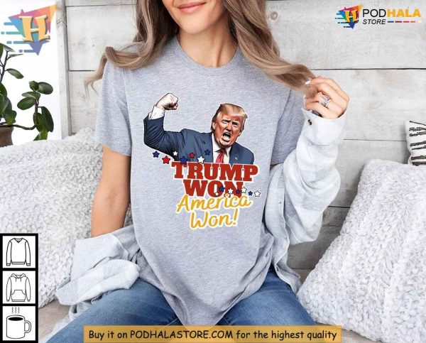 Trump Won America Won Shirt for 2024, Patriotic Pro-Trump Support Tee