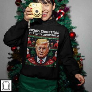 Ugly Christmas Trump Sweatshirt, Festive Political Humor for Holiday Season