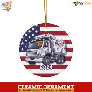Unique Trump Garbage Truck Ornament 2024 Funny Xmas Gifts for MAGA Supporters 3