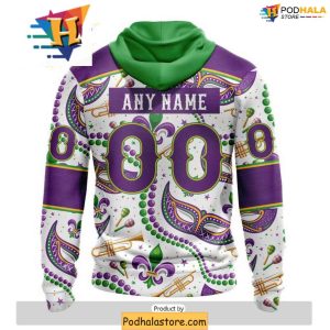 Vegas Golden Knights 3D Hoodie Custom Mardi Gras Design Celebration Apparel 2