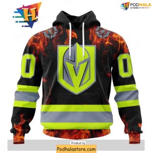 Vegas Golden Knights 3D Hoodie Custom Tribute to Firefighters Design 1