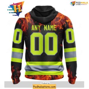 Vegas Golden Knights 3D Hoodie Custom Tribute to Firefighters Design 2