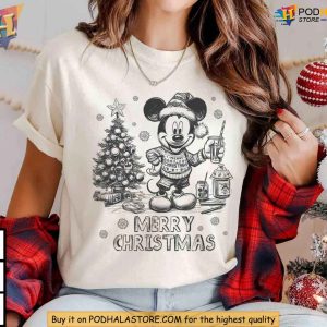 Vintage Merry Christmas Mickey Mouse Shirt, Perfect Funny Xmas Gift