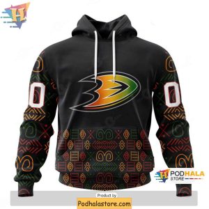 Anaheim Ducks 3D Hoodie Black History Month Cultural Design Edition 1