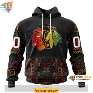 Celebrate Diversity with Chicago Blackhawks 3D Hoodie Black History Design 1