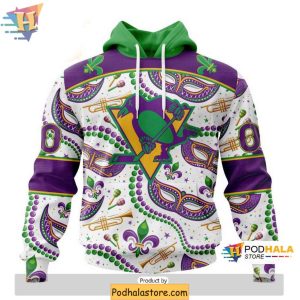 Celebrate Mardi Gras with Pittsburgh Penguins 3D Hoodie Custom NHL Apparel 1