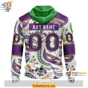 Celebrate Mardi Gras with Pittsburgh Penguins 3D Hoodie Custom NHL Apparel 2