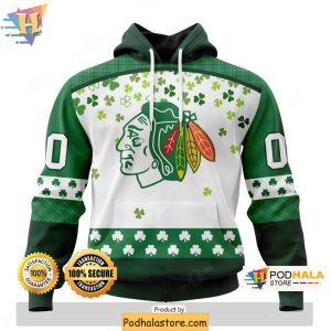 Chicago Blackhawks 3D Hoodie Custom Design for St Patrick Day Fans 1