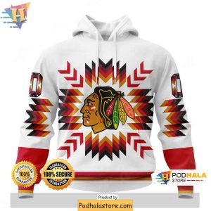 Chicago Blackhawks 3D Hoodie Native Pattern NHL Apparel Personalized Sweatshirt 1