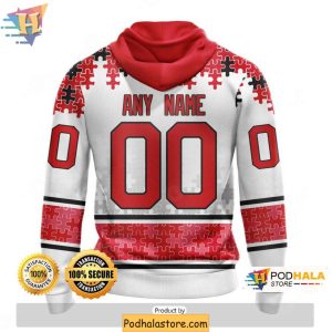Chicago Blackhawks 3D Hoodie Personalized Autism Awareness Apparel 2