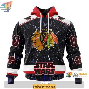 Chicago Blackhawks 3D Hoodie Personalized NHL Star Wars Apparel 1