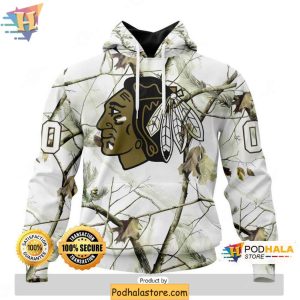 Chicago Blackhawks 3D Hoodie Personalized Winter Hunting Camo Sweatshirt 1