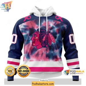 Chicago Blackhawks 3D Hoodie Pink October Breast Cancer Awareness Design