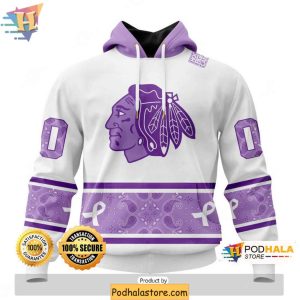 Chicago Blackhawks 3D Hoodie Supporting Hockey Fights Cancer Campaign 1