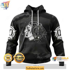 Chicago Blackhawks 3D Hoodie Veterans Day Tribute Personalized Design 1