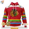 Chicago Blackhawks 3D Hoodie with Autism Awareness Puzzle Piece Design