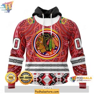Chicago Blackhawks 3D Hoodie with Native Inspired Patterns for Fans 1