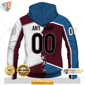 Colorado Avalanche 3D Hoodie Broken Mix NHL Fan Apparel Custom Design 2