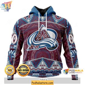 Colorado Avalanche 3D Hoodie Native Pattern NHL Fan Gear Apparel 1
