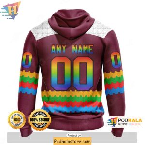 Colorado Avalanche 3D Hoodie Personalized NHL Autism Awareness Design 2