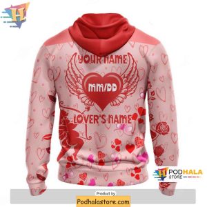 Custom Chicago Blackhawks 3D Hoodie Romantic NHL Gift for Valentines Day 2