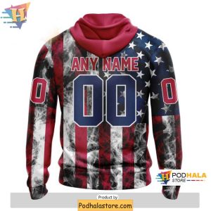 Custom Chicago Blackhawks 3D Hoodie with Patriotic Flag Design for Team Pride 2