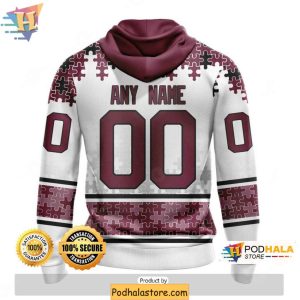 Custom Colorado Avalanche 3D Hoodie Autism Awareness NHL Apparel 2