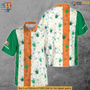 Custom Ireland Flag Shamrock Hawaiian Shirt, Irish Festival Aloha Apparel