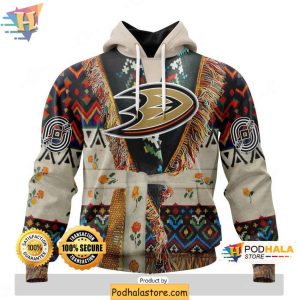 Custom Native Pattern Anaheim Ducks 3D Hoodie Personalized NHL Apparel 1