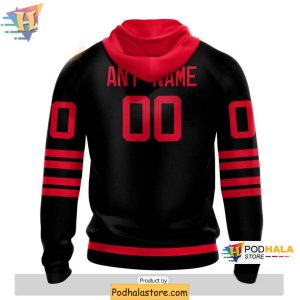 Custom New Jersey Devils 3D Hoodie Blackout Theme Unique NHL Apparel 2