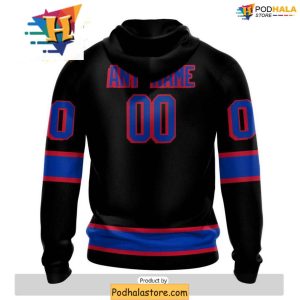 Custom New York Rangers 3D Hoodie Blackout Design for NHL Fans 2