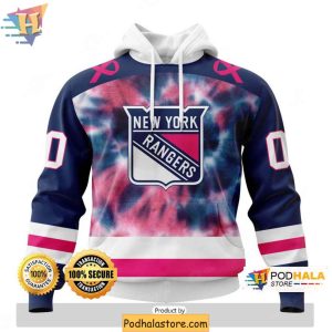 Custom New York Rangers 3D Hoodie Breast Cancer Awareness October Edition 1