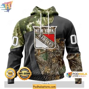 Custom New York Rangers 3D Hoodie NHL Fan Camo Design for Hunting Fans 1