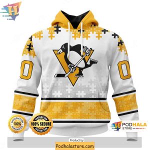 Custom Pittsburgh Penguins 3D Hoodie Autism Awareness Design NHL Clothing 1