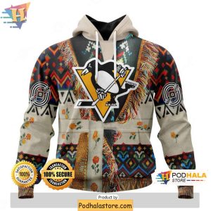 Custom Pittsburgh Penguins 3D Hoodie for NHL Fans Native Inspired Design 1