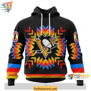 Custom Pittsburgh Penguins Hoodie 3D NHL Fan Apparel With Native Patterns 1