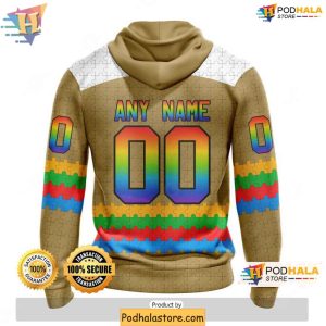 Custom Vegas Golden Knights Hoodie 3D Puzzle Design NHL Fan Autism Clothing 2