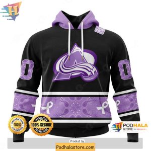 Customizable Colorado Avalanche 3D Hoodie, Hockey Fights Cancer 3D Clothing