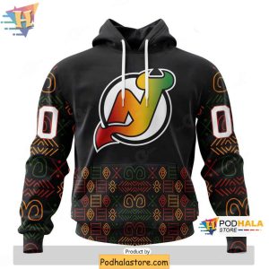 Customizable New Jersey Devils 3D Hoodie Black History Month Special Design 1
