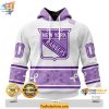 Customizable New York Rangers 3D Hoodie Lavender Awareness Apparel