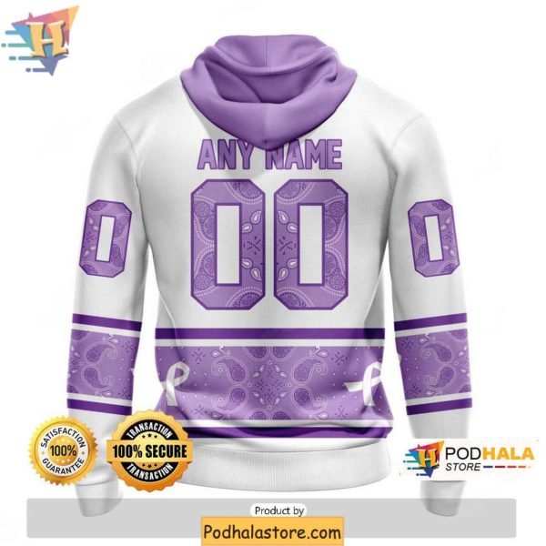 Customizable New York Rangers 3D Hoodie Lavender Awareness Apparel