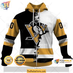Customizable Pittsburgh Penguins Broken Mix 3D Hoodie for NHL Fans 1