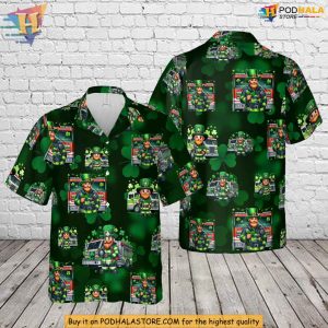 Firefighter Leprechaun Hawaiian Shirt, Green Shamrock St Patricks Day Wear